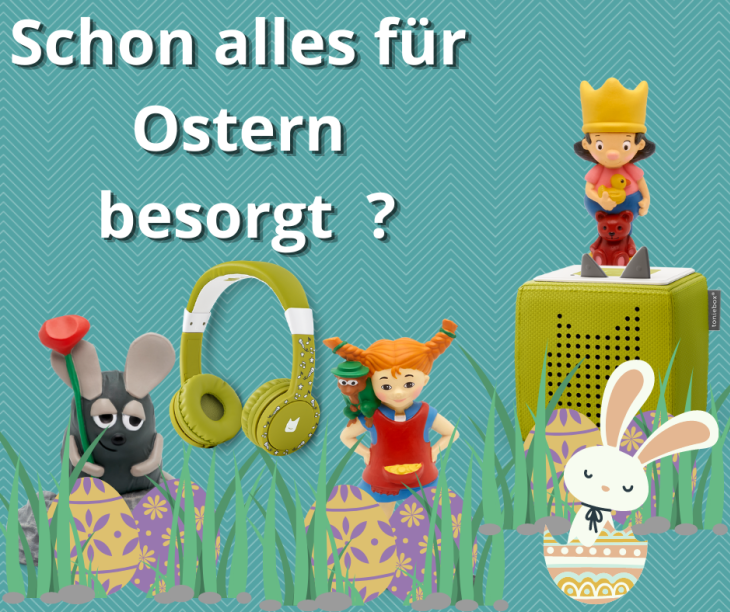 Toniefiguren mit Box im Osterdesign