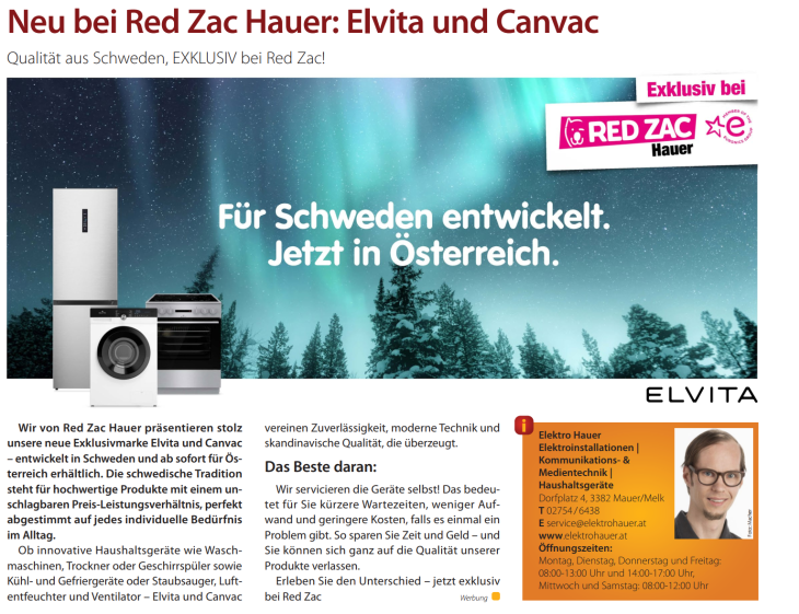 Informationen zu unseren neuen Produkten wie Elvita & Canvac